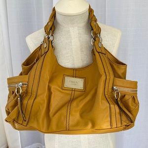 RELIC purse Large dark yellow with braided shoulder straps